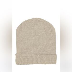 Beige Lightweight Rib Knit Beanie Caps - NEW